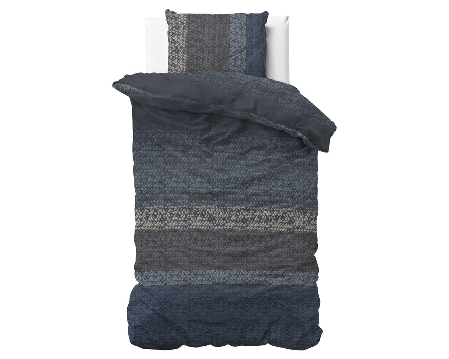 Flanell-Strickstoff mit Farbverlauf in Blau