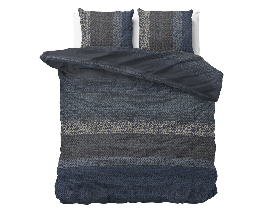 Flanell-Strickstoff mit Farbverlauf in Blau