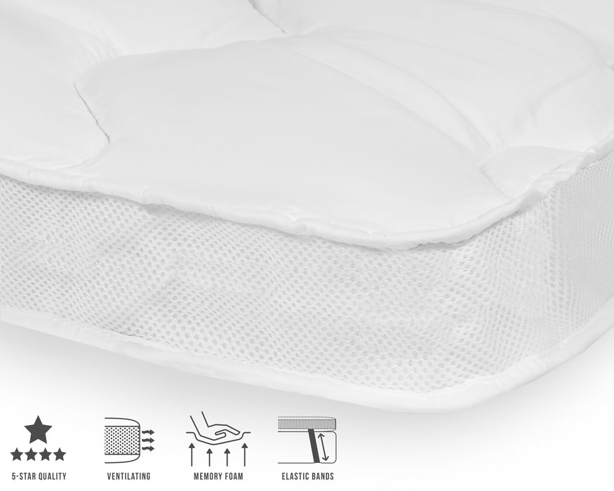 3D AIR Hotel Memory Foam Topper Weiß