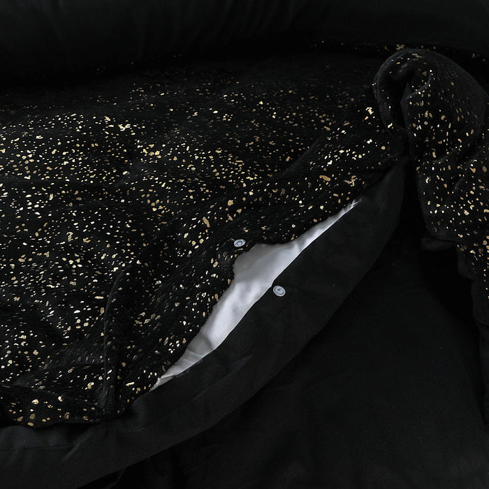 Glamour-Flanell-Sprinkle-Folie, Schwarz